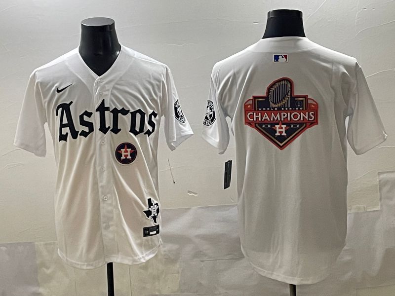 Men 2025 Houston Astros Blank White Five generations Joint Name Nike MLB Jersey style 27->boston red sox->MLB Jersey